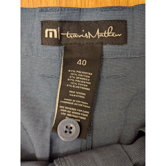 TravisMathew Mens Blue Stretch Shorts Size 40  Lightweight & Versatile - Picture 3 of 3